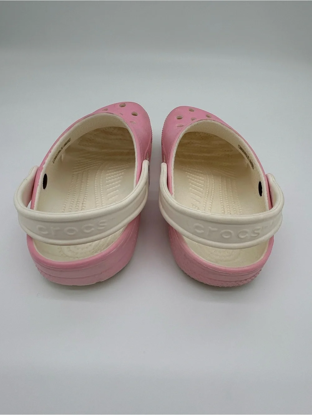 Crocs Pink Foam Slip-On with Cream Footbed Size J3